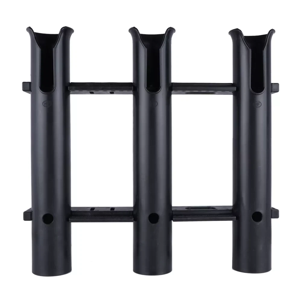 Zwarte hengelhouder met 3 hengels